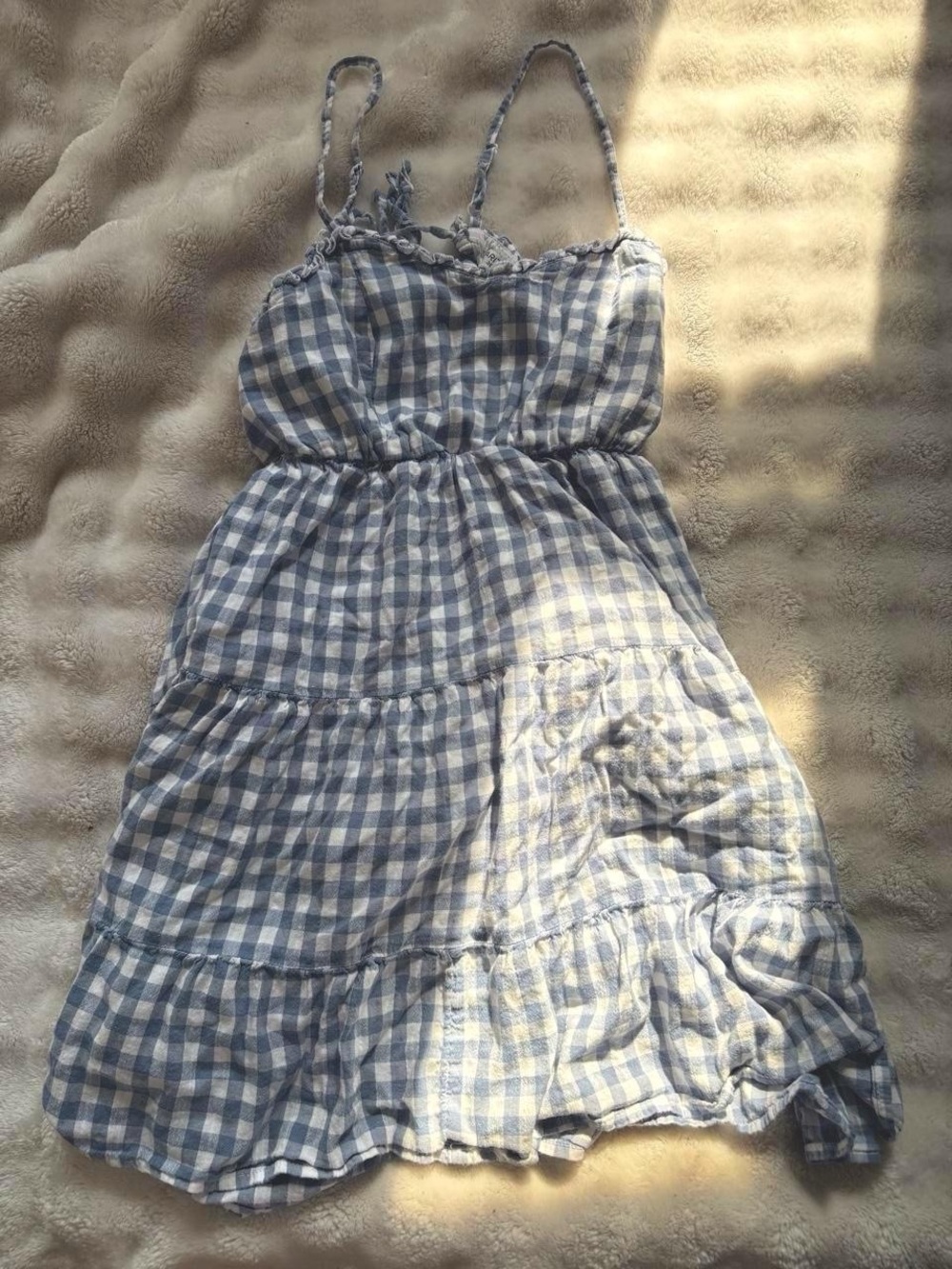 Arizona Jean Company Blue Gingham Backless Sundress